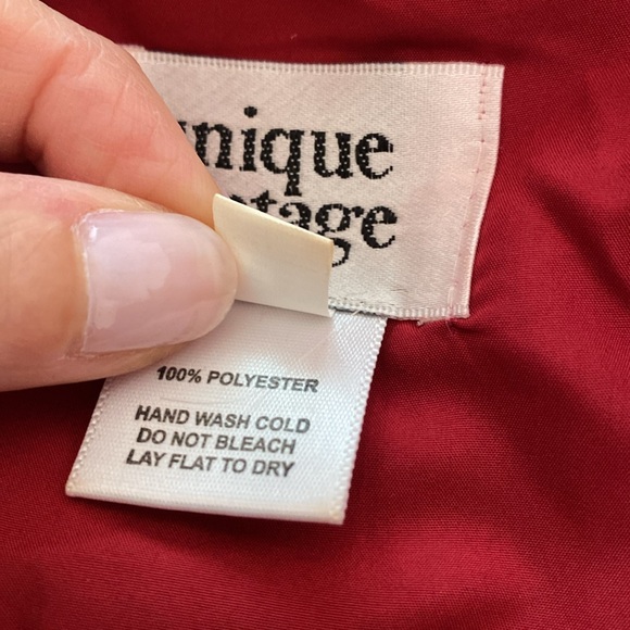 Unique Vintage Red and Cream Polkadot Ruffled Wrap Dress - Picture 6 of 7